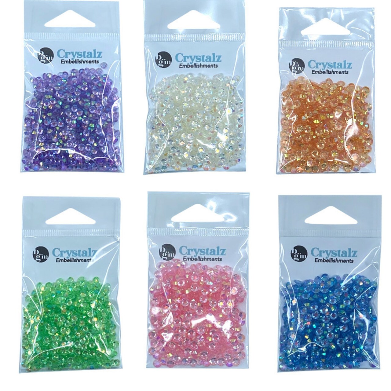 Buttons Galore Crystalz Bundle of Iridescent Gems - 2400 Pieces - Soft Colors
